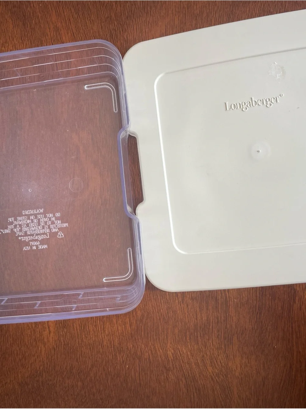 Longaberger Clear Small Square Container